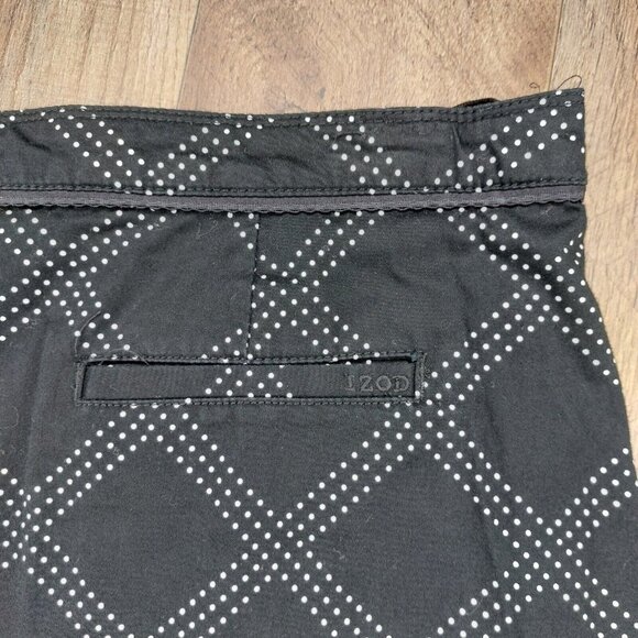 IZOD Perform Golf Womens Skort Sz 14 Black White Diamond Dot Print Cotton Lycra - Picture 3 of 8